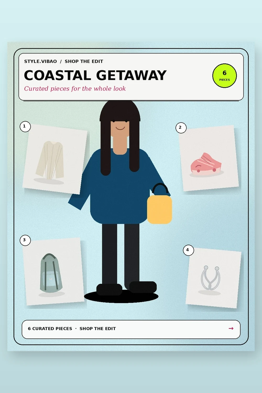 Coastal Getaway fashion moodboard