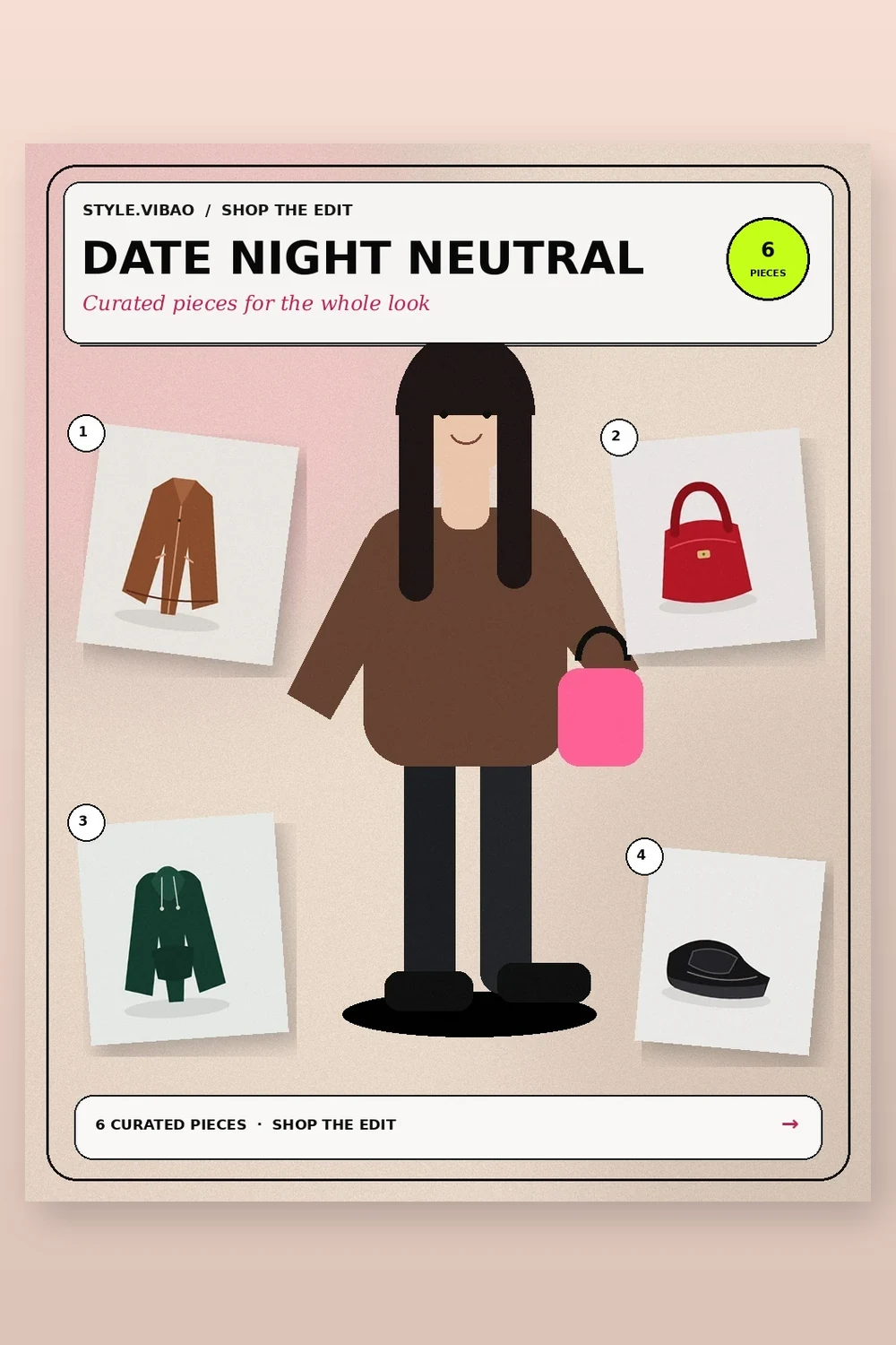 Date Night Neutral fashion moodboard