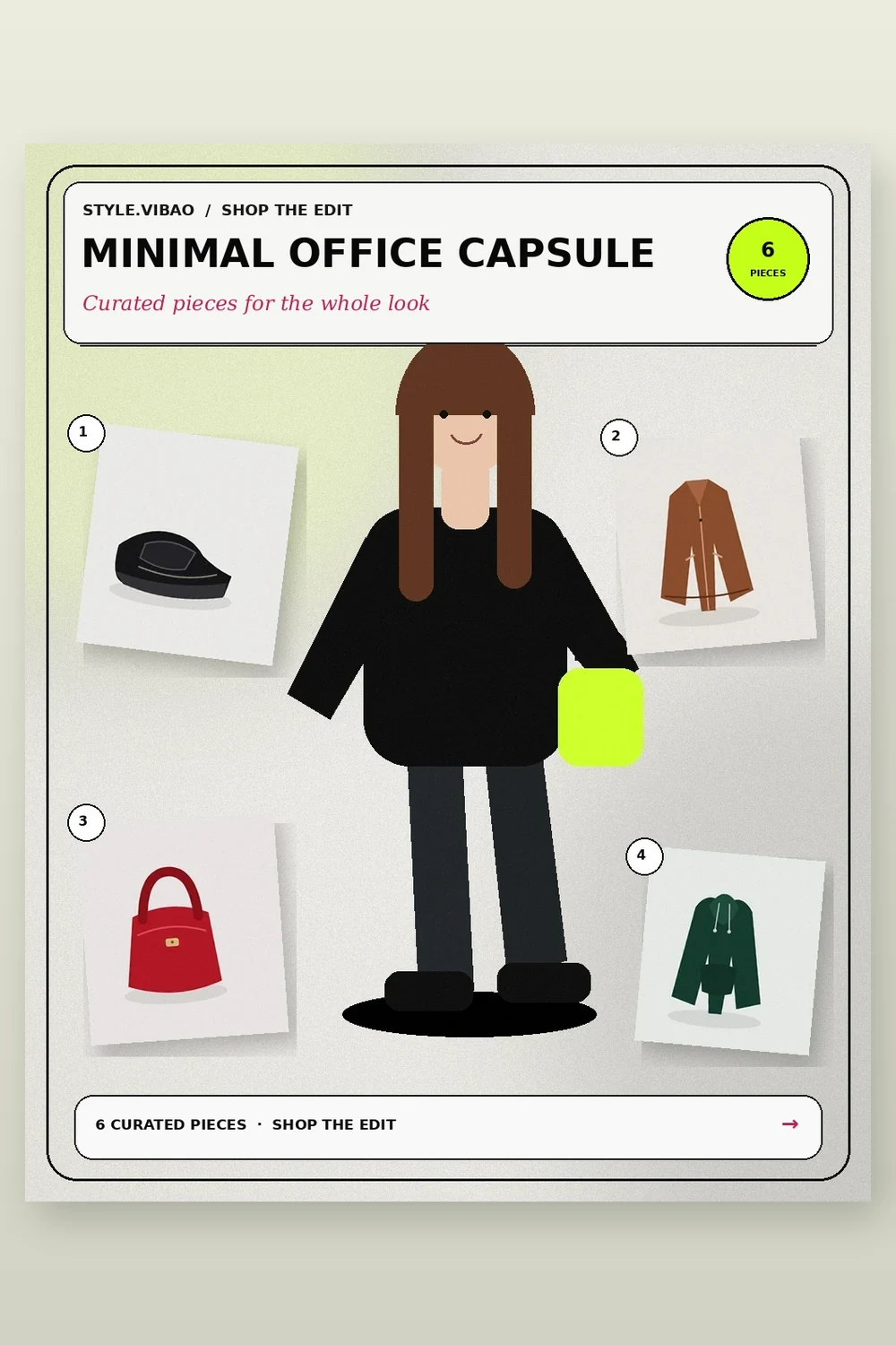 Minimal Office Capsule fashion moodboard